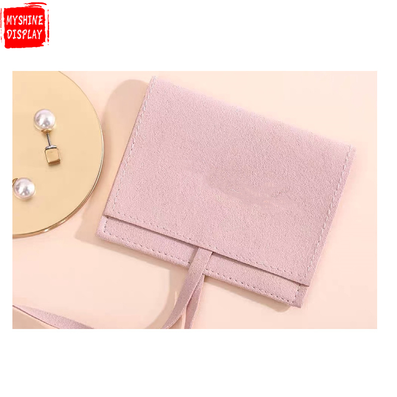 MS Custom High Quality Luxury Microfiber Small Earring Ring Packaging Storage Jewelry Pouch