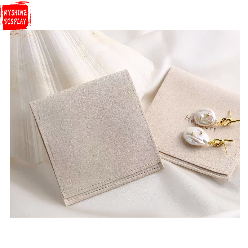 MS Custom High Quality Luxury Microfiber Small Earring Ring Packaging Storage Jewelry Pouch