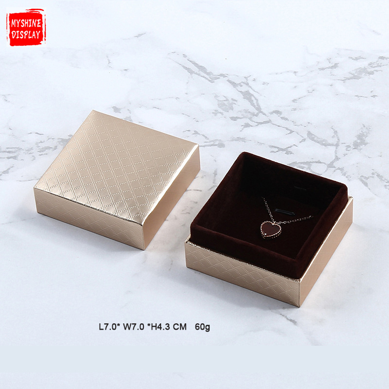 Luxury Gold Cardboard Paper Bracelet Necklace Jewelry Boxes Packaging With Custom Logo