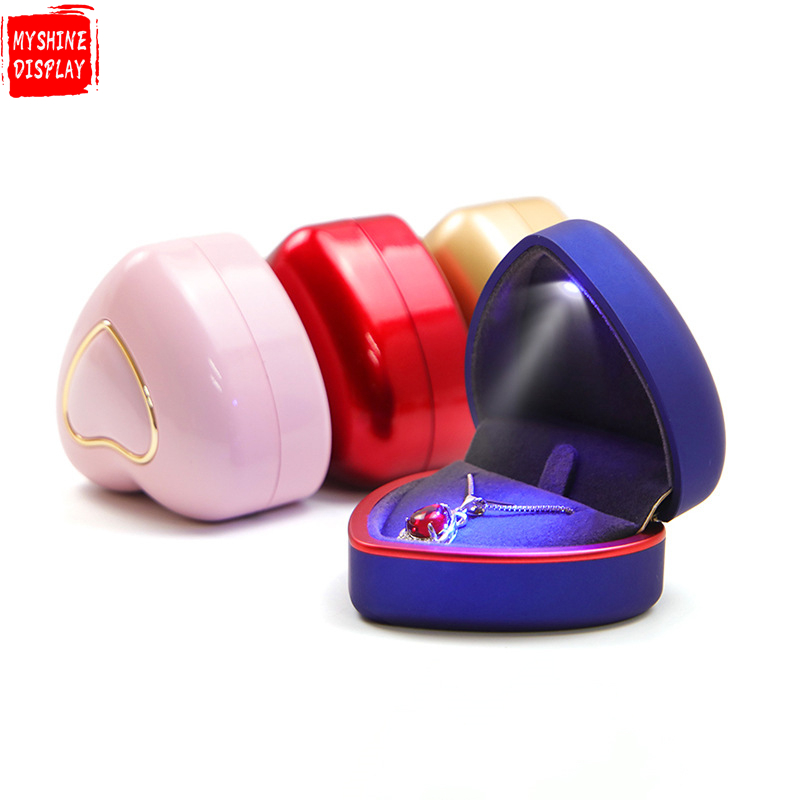 Phnom Penh LED Heart-shaped Ring Box Creative Pendant Box with Light Necklace Jewelry Box Ring Jewelry Packaging Box