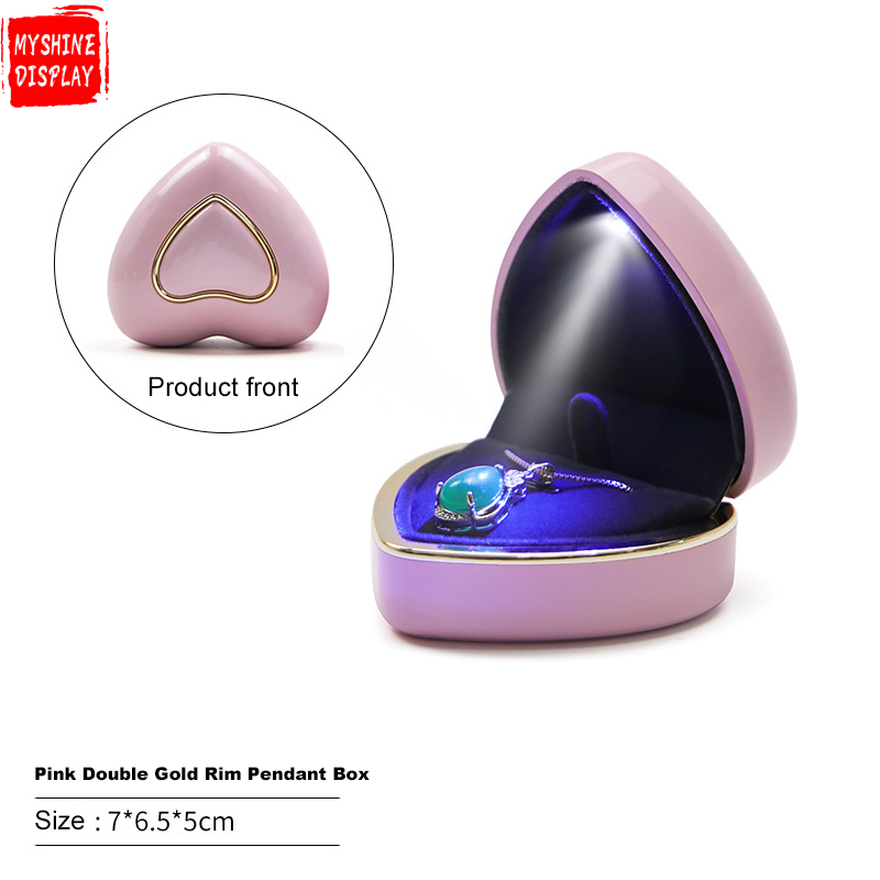 Phnom Penh LED Heart-shaped Ring Box Creative Pendant Box with Light Necklace Jewelry Box Ring Jewelry Packaging Box