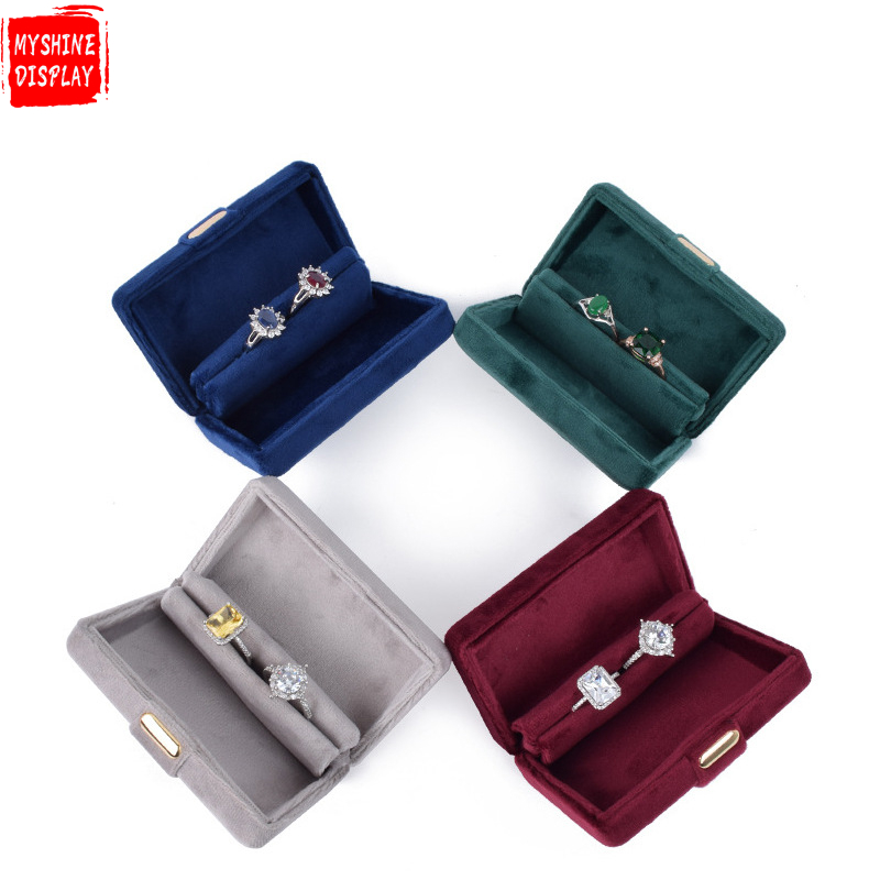 Wholesale Custom Luxury Gift Jewelry Box Flannel Pouch Bag Velvet Jewelry Packaging Box For Jewelry Packing With Logo