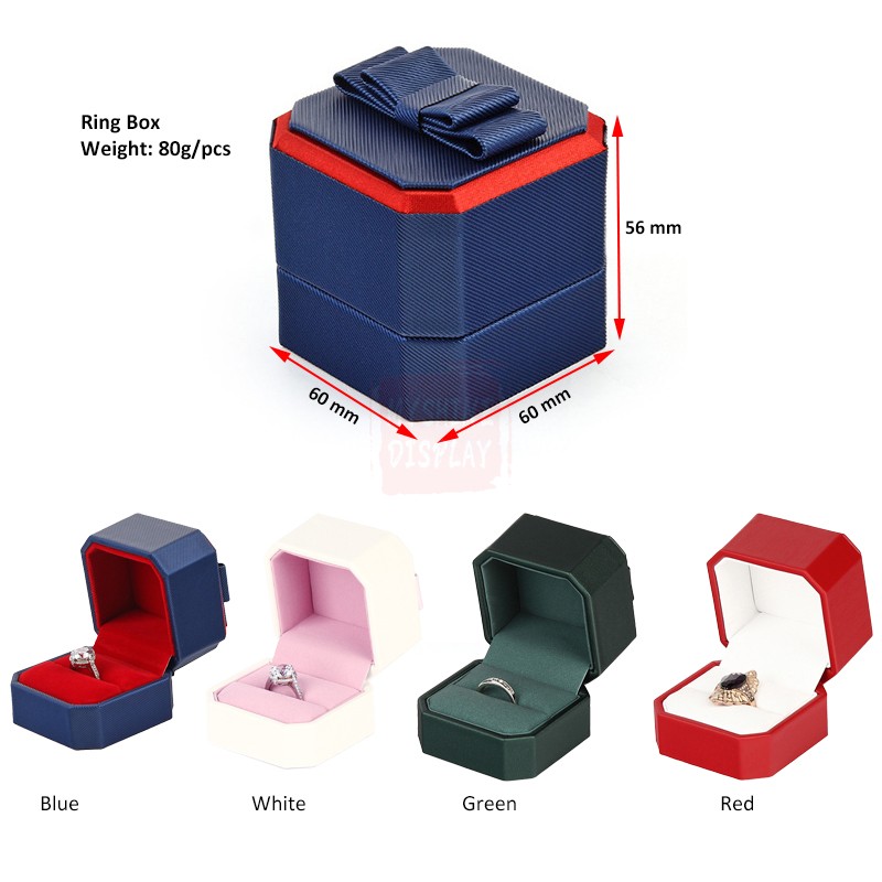 Jewelry Gift Box Octagon Rings Packaging Display Portable Travel pu Ring Jewelry Box