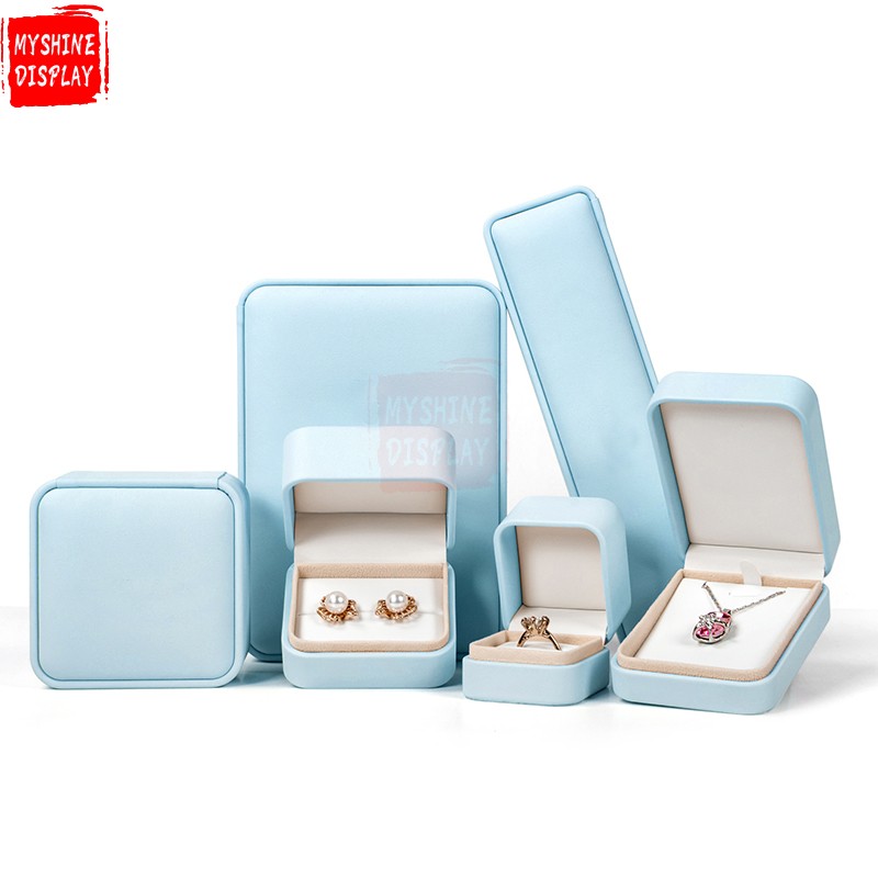 Wholesale Custom Logo Leather Jewelry Box Luxury Earring Bracelet Necklace Ring Box Jewelry Packaging Box