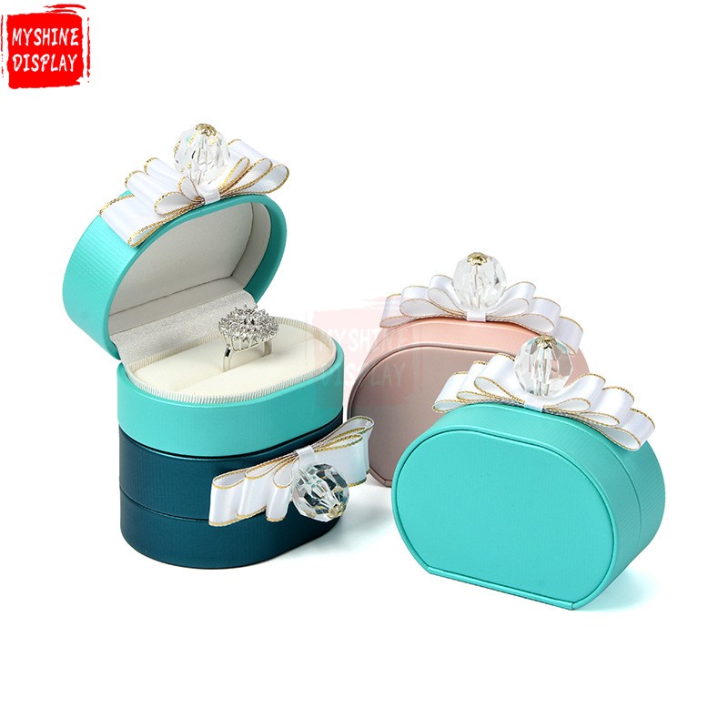 High-end Jewelry Packaging Box Wedding Proposal Ring Box Creative Ribbon Pendant Necklace Crystal Gift Box