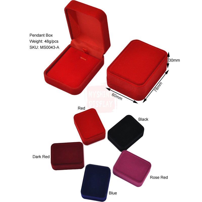Luxury Jewellery Color Box Custom Logo Printed Velvet Red Jewelry Box