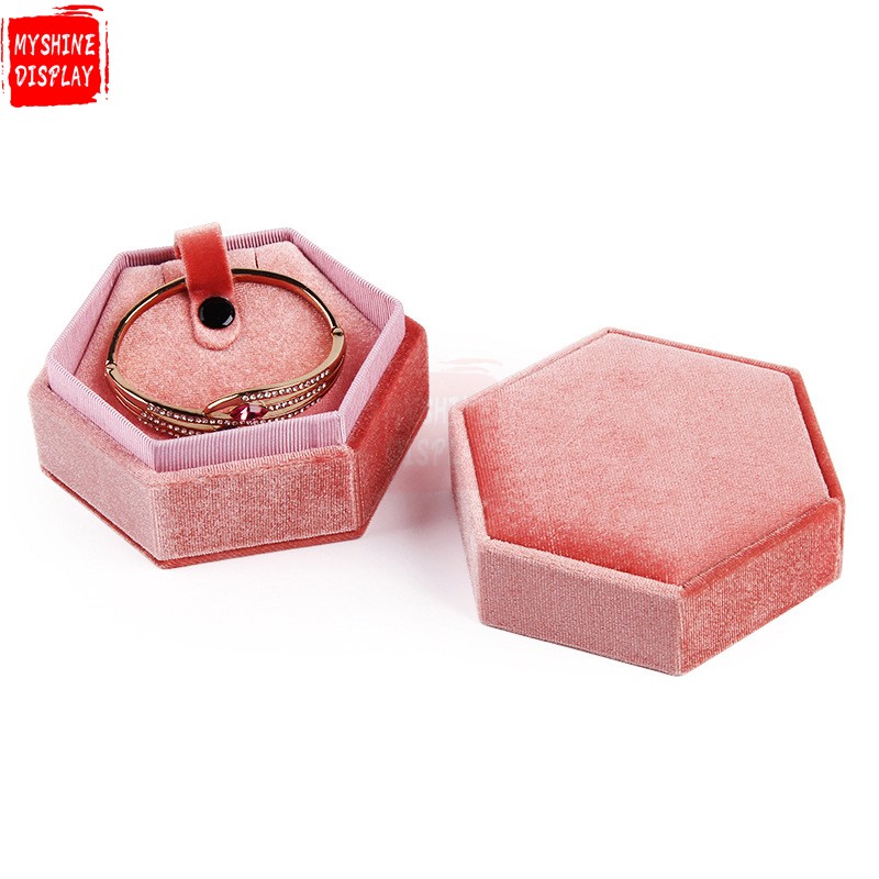 Wholesale Gift Jewelry Box Flannel Velvet Jewelry Packaging Box for Jewelry Packing