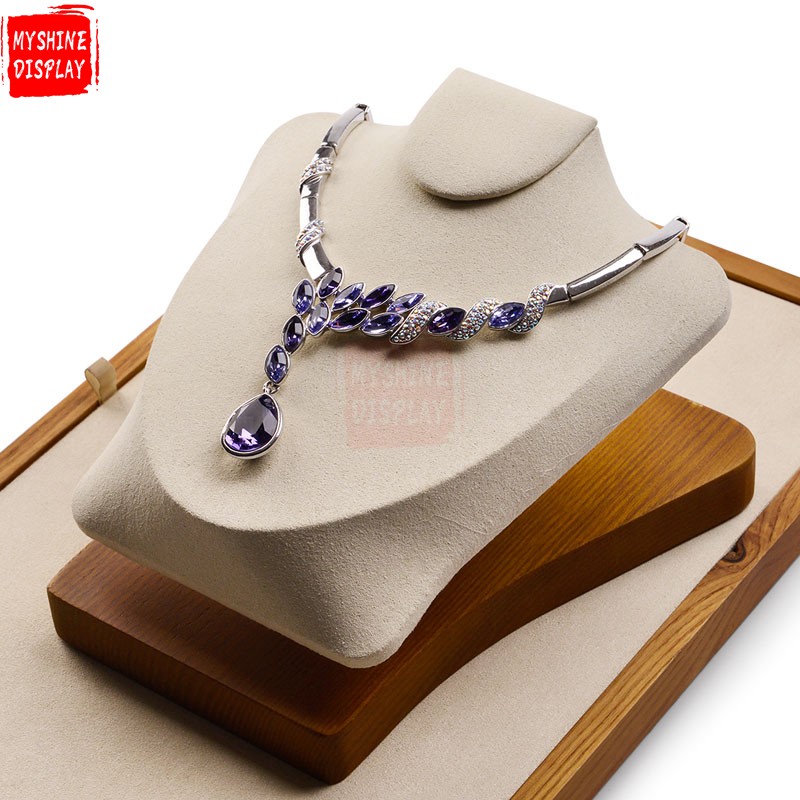 factory wholesale custom wood jewelry display necklace display stand
