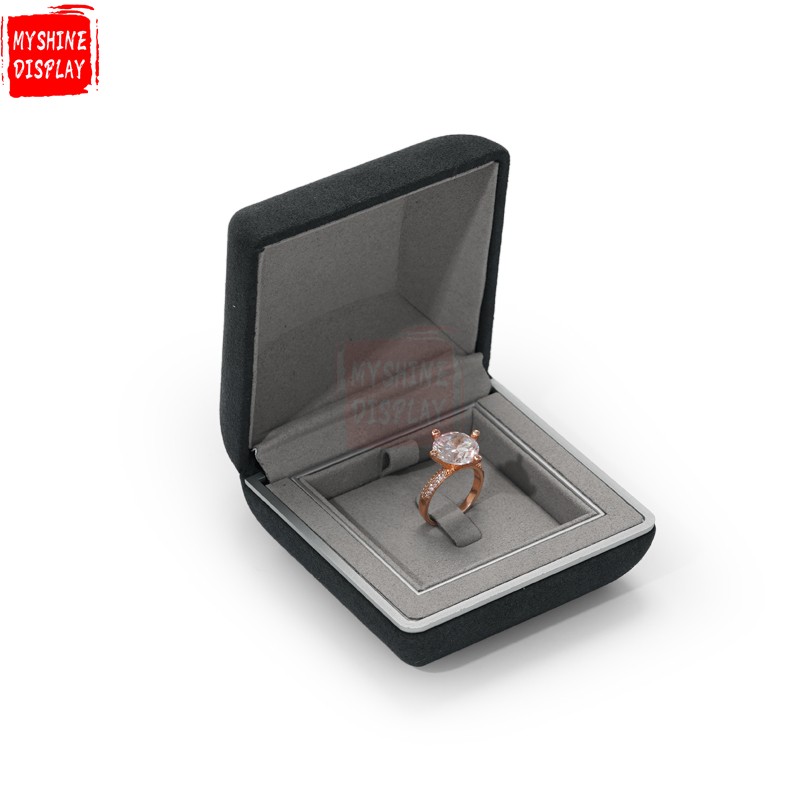 Black jewelry packing box for ring pendant bangle bracelet necklace