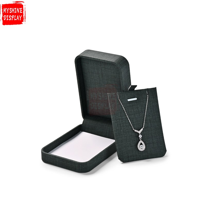 Custom logo black leather jewellery packaging box