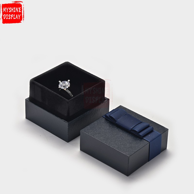 Custom logo jewelry packging box with bowknot