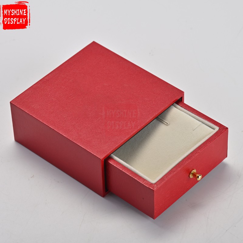 Custom logo red drawer jewelry packaging box