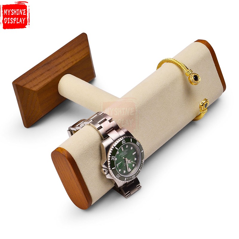factory custom wooden bracelet banlge jewerly display stand watch rack