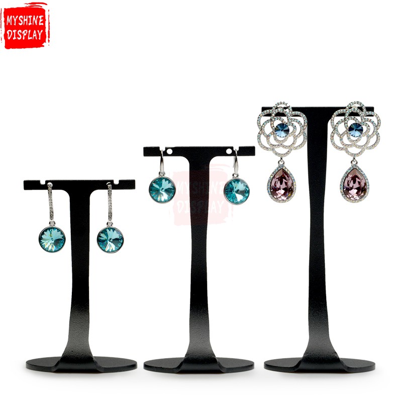 Custom Jewelry Display Stand For Earring Jewellery Hanger Unique Black Metal Earrings Holder