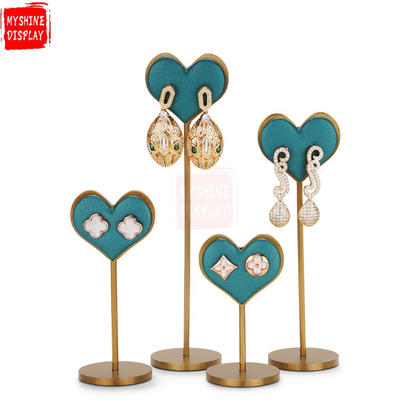 Luxury heart shape metal jewelry display stand for earring