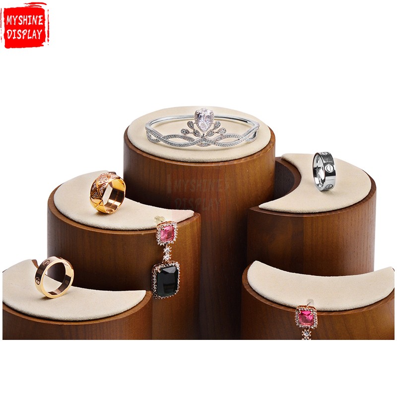 wooden jewellery ring earring display stand