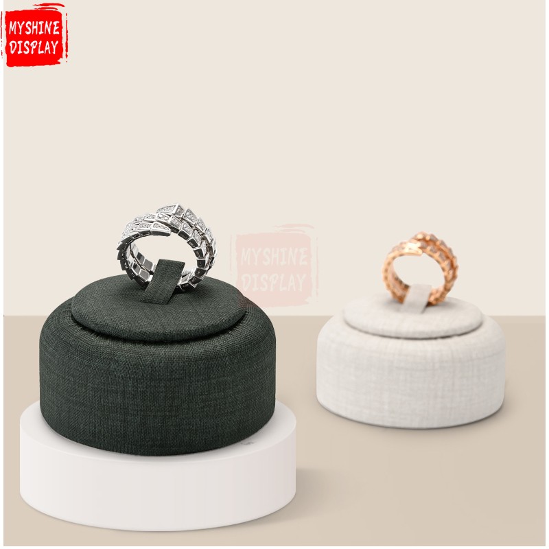 PU leather jewelry ring display holder stand