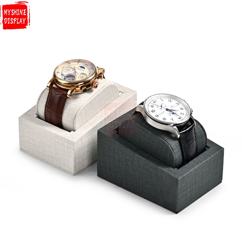 PU leather watch display stand holder