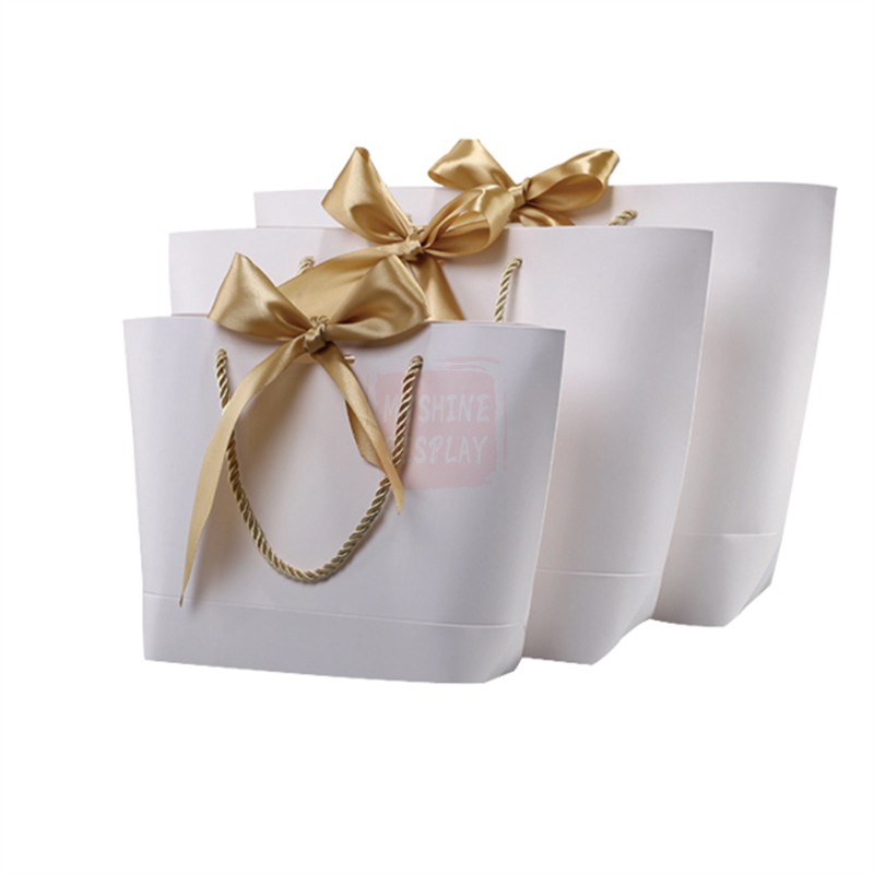 Women White Paper Shopping Gift Bag Hot Selling