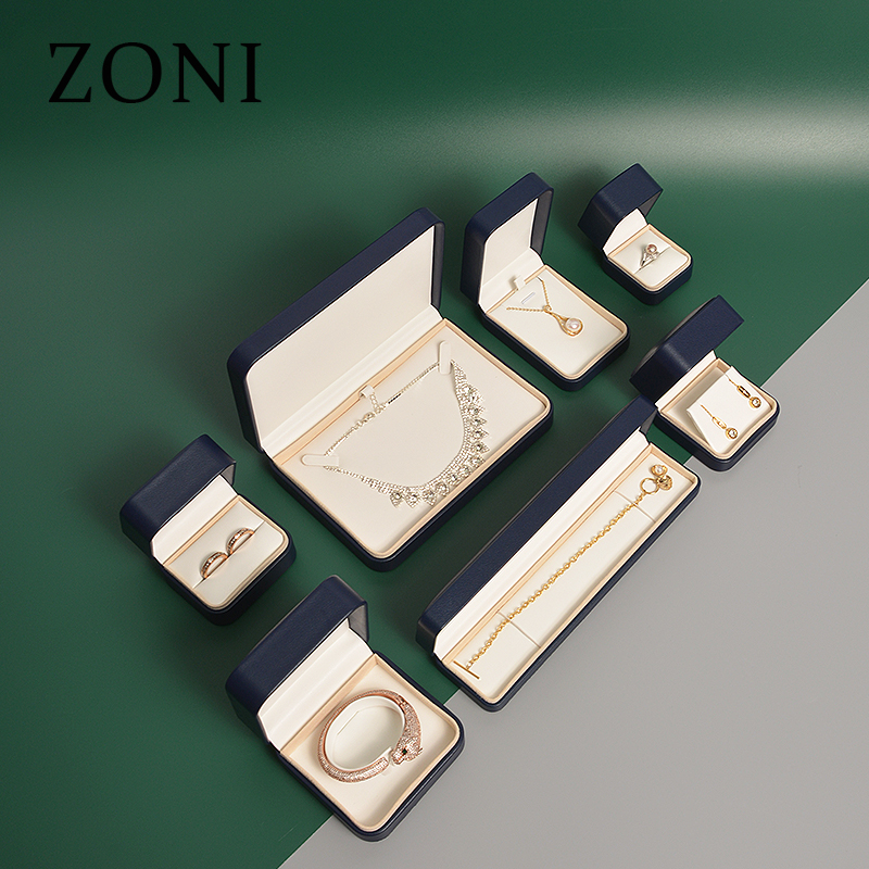 High Quality Luxury Leather Custom Logo Wedding Bangle Earring Bracelet Necklace Jewellery Packaging Ring Jewelry Box