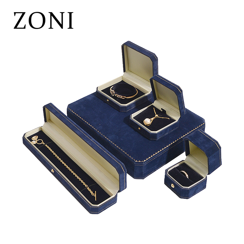 high quality luxury custom  velvet  ring bangle pendant  jewelry  suit boxes with logo