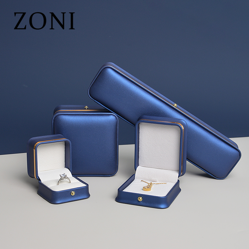 ZONI Wholesales Oem Logo Customized Luxury Pu Leather Ring Earring Bracelet Necklace Jewelry Box Packaging