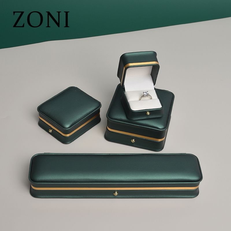 2022 ZONI Ring Box Pu Leather Ring Earring Pendant Gift Box For Wedding Proposal Jewelry Storage Case Jewelry Display