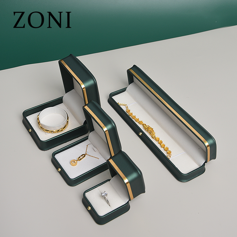 2022 ZONI Ring Box Pu Leather Ring Earring Pendant Gift Box For Wedding Proposal Jewelry Storage Case Jewelry Display