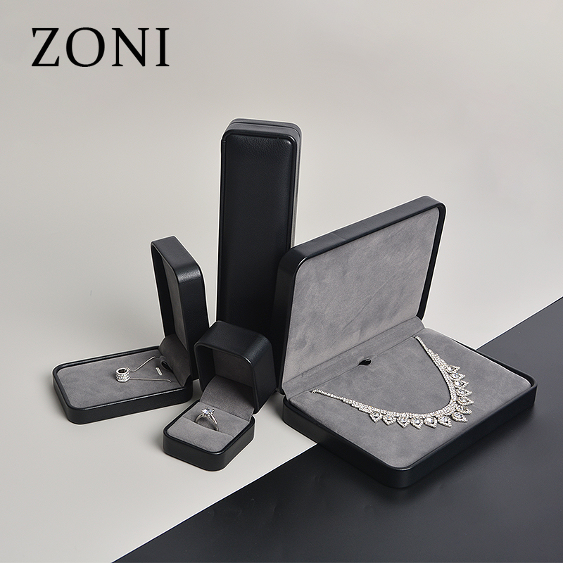 ZONI Wholesale High End Luxury Pu Leather Jewelry Box Custom Logo Elegant Jewelry Packaging Box