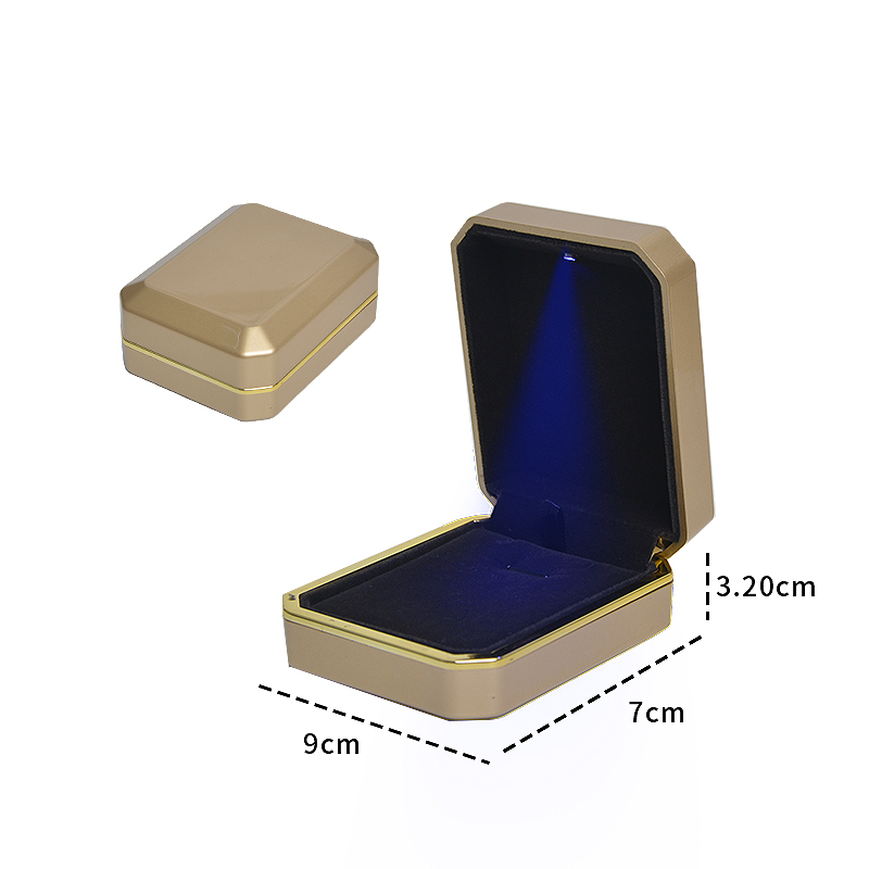 ZONI Wholesale gold Jewelry Packaging Led Lighting Ring Box with Light