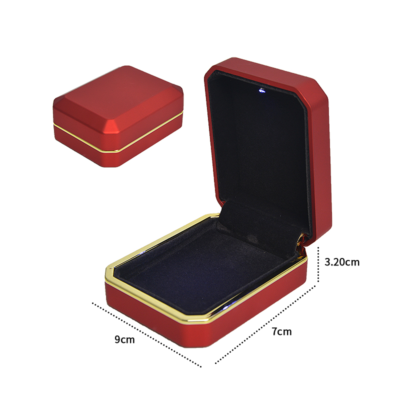 ZONI Custom Logo Jewelry Box Wedding Gift Ring Pendant Display Box Packaging With Led Light