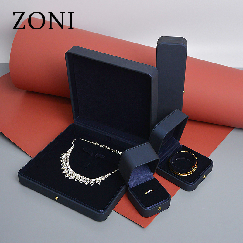 Custom Luxury Jewellery Packaging Box Pu Leather With Metal Button Elegant Ring Necklace Bangle Jewelry Packing Box
