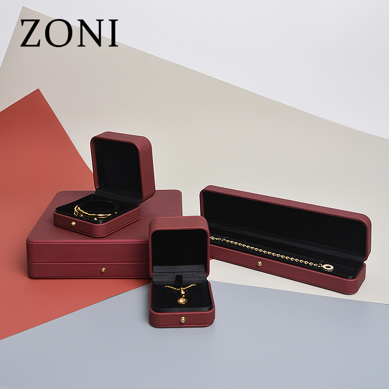 2022 ZONI  New Style Factory Wholesale Ring Necklace Bangle Wedding Valentine's Gift Packaging Leather Jewelry Box