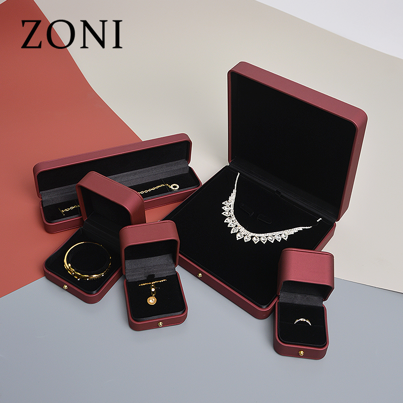 2022 ZONI  New Style Factory Wholesale Ring Necklace Bangle Wedding Valentine's Gift Packaging Leather Jewelry Box