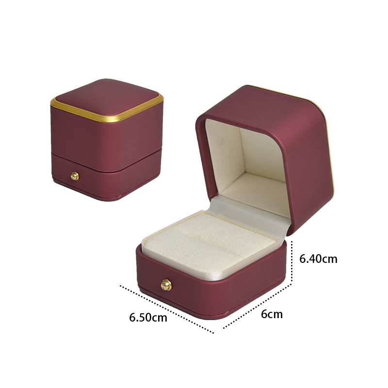 ZONI custom Luxury Red PU leather bangle Box bracelet earring ring jewelry box