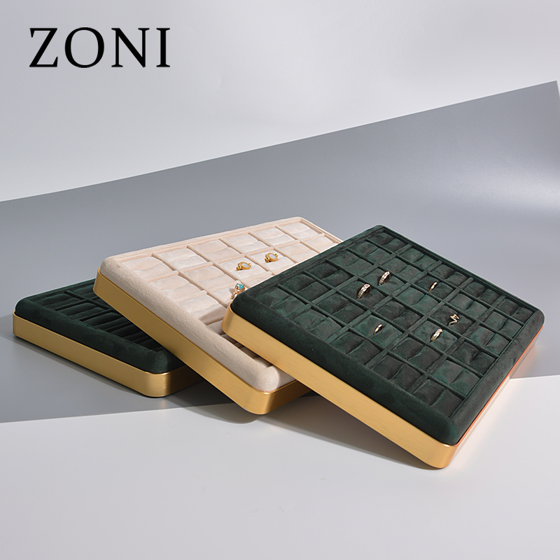 ZONI Custom Velvet Jewellery displays custom luxury Jewelry Display Tray for shop