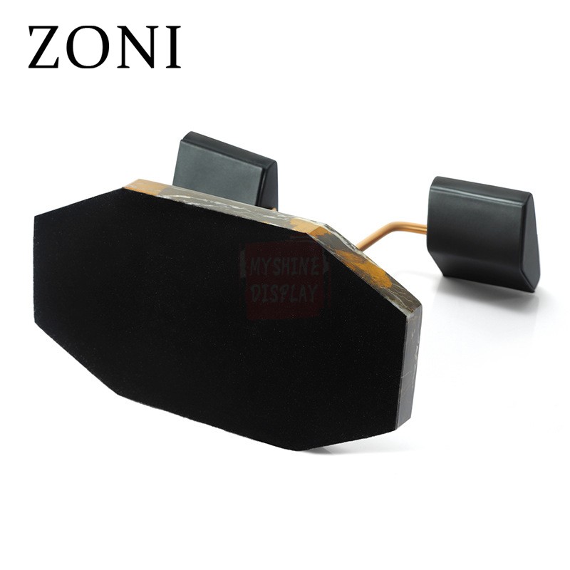 ZONI Natural Marble Double Position Watch Storage Rack Stainless Steel Watch Display Props Creative Watch Holder