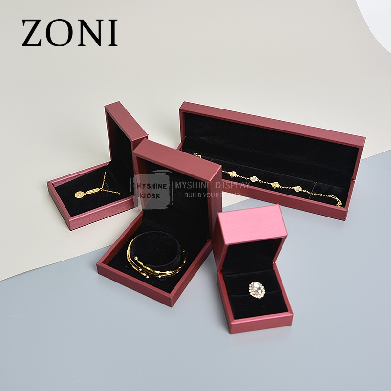 ZONI Luxury Pu Leather Jewelry Box For Wedding Proposal Earring Bracelet Necklace Ring Box Jewelry Packaging Box